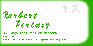 norbert perlusz business card